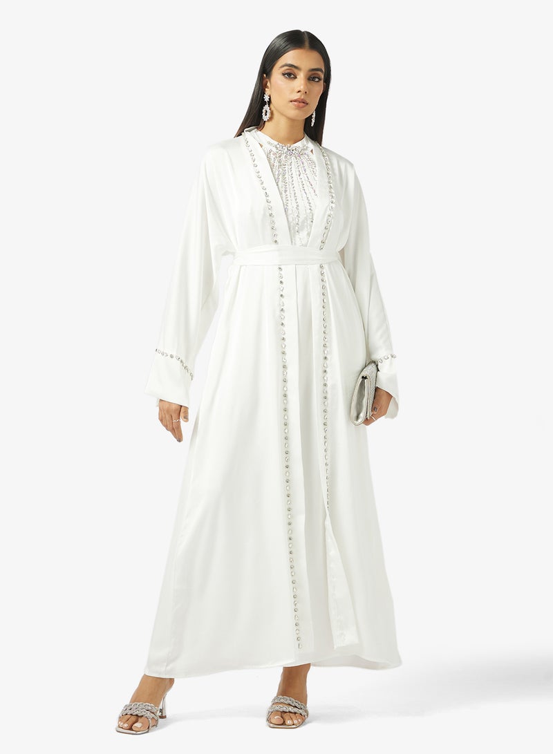 خزانة عباية مزينة مع فستان داخلي - Image 5